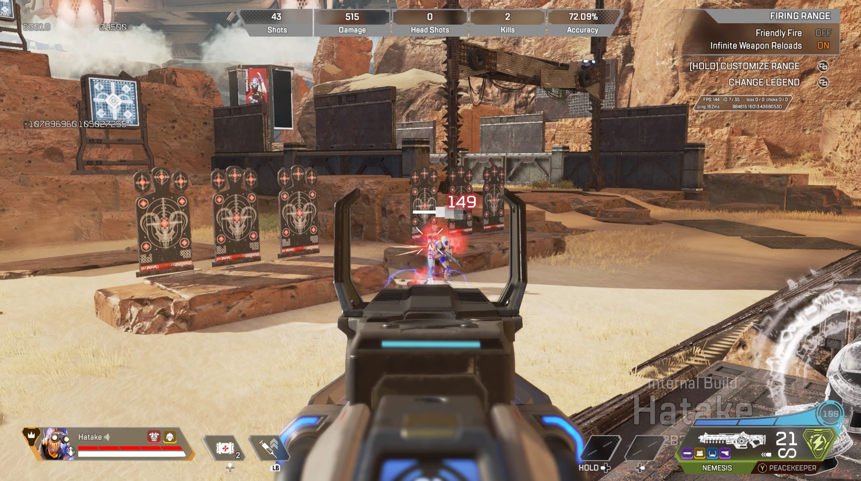 「ネメシス」のリコイルは、バースト武器の中で比較的扱いやすい