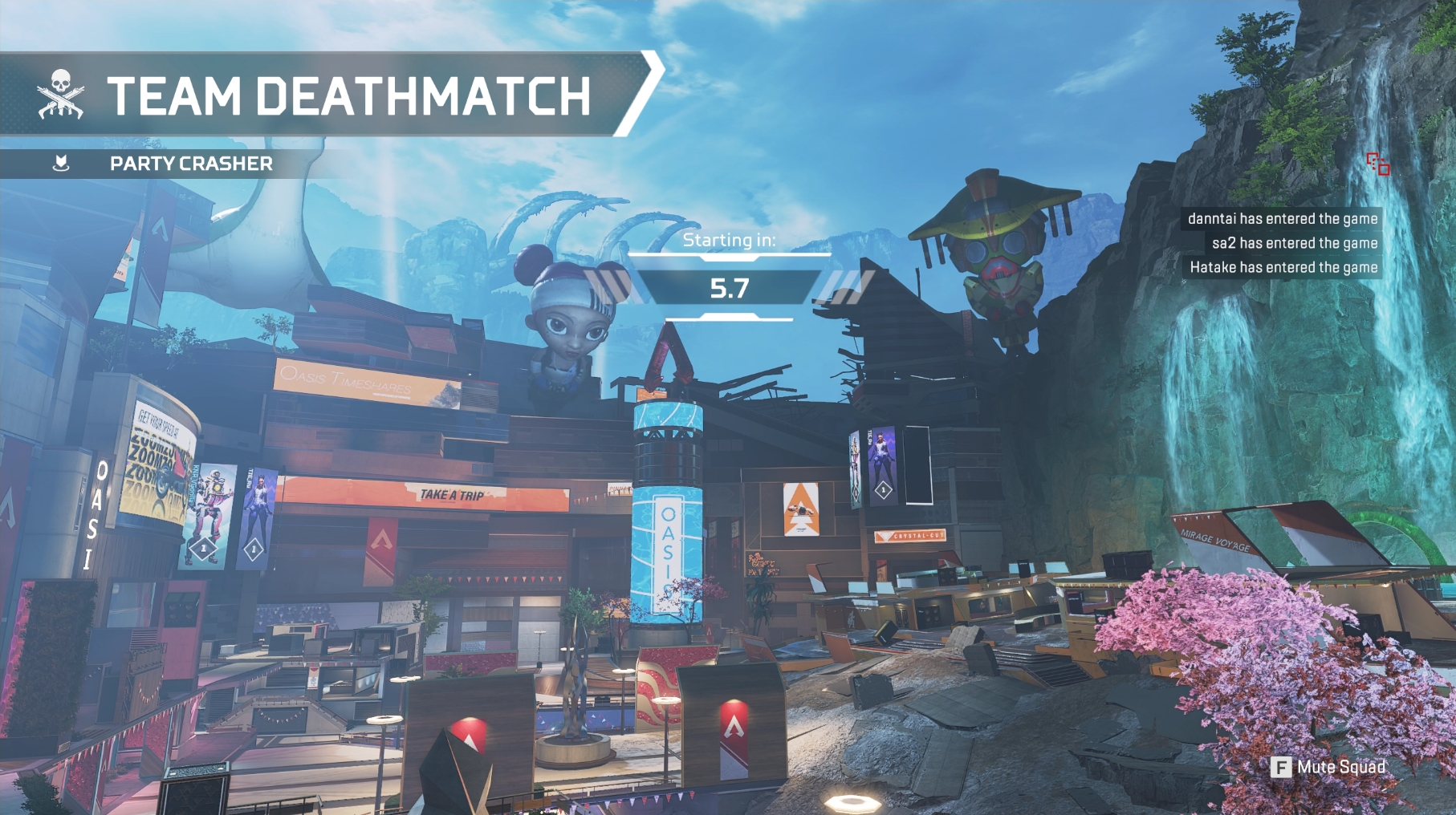 TDMの待機画面。マップは「アリーナ」でも登場していたパーティークラッシャー