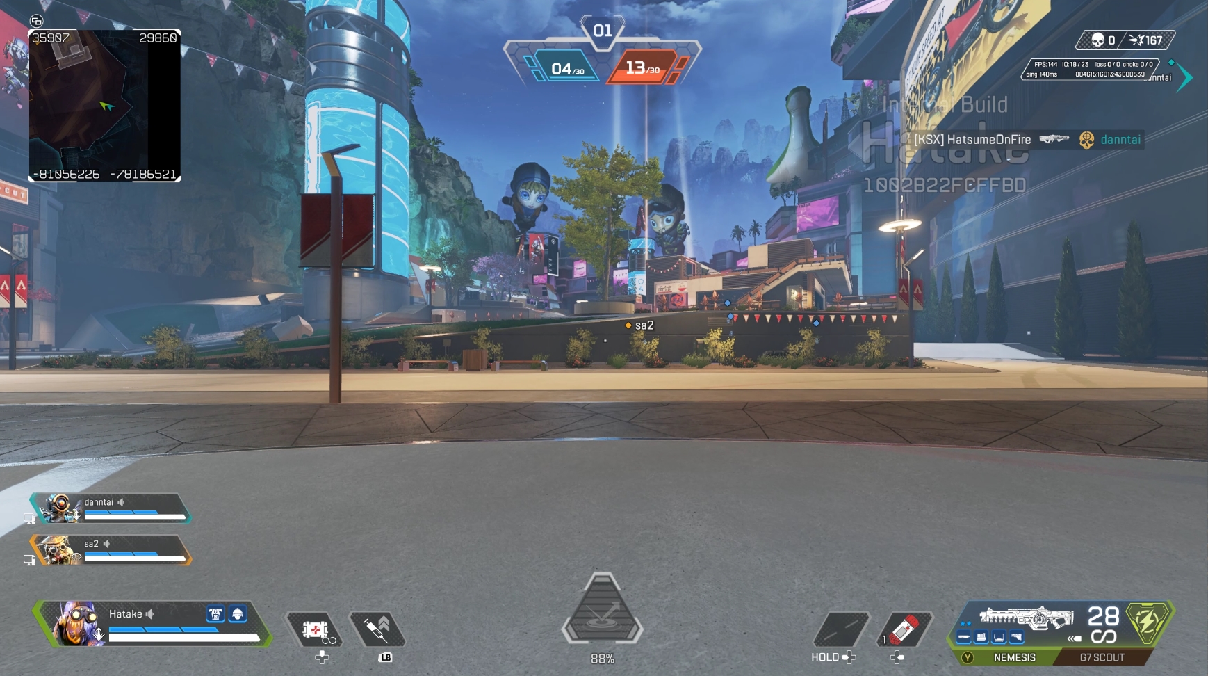 敵にやられた後は自動的にリスポーン。ポイントは献上してしまうものの、楽しくキルできるのがTDMを含めたMixtapeモードの特徴だ