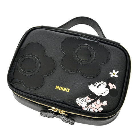 中古品 MARY QUANT ＆ ディズニー コラボ ボストン バニティポーチ ディズニーストア、「ミニーの日」記念コレクション MARYQUANTコラボ
