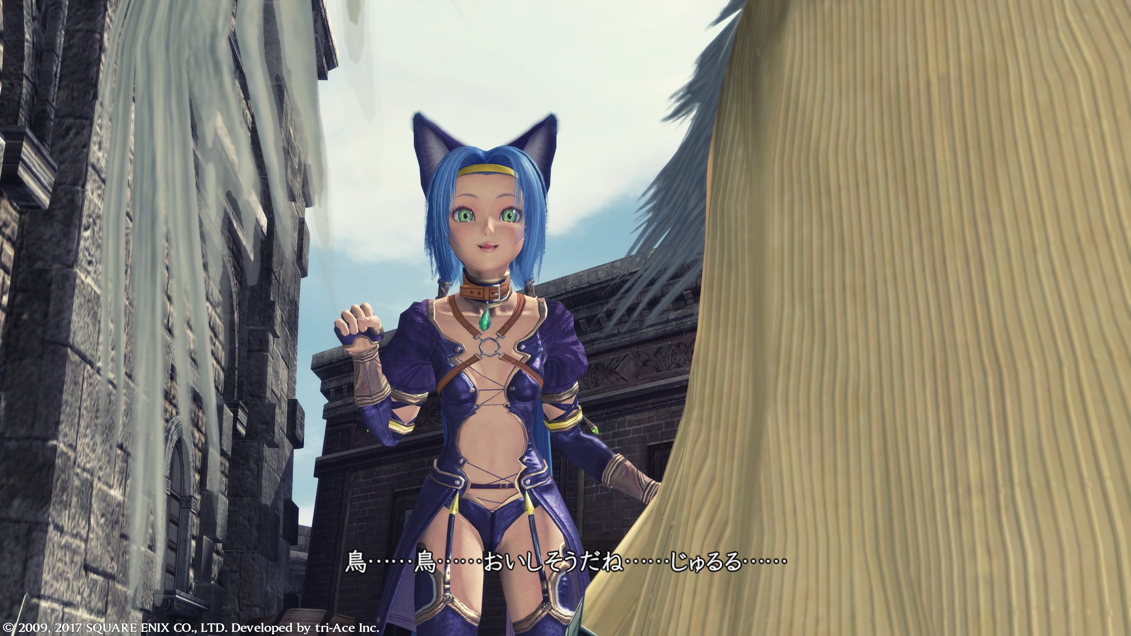 好奇心旺盛で、有翼人のサラを「鳥……美味しそう……」とつけ狙うメリクル。実質本作の最強キャラクターとも言われており、「エクス・クロー」の威力は絶大