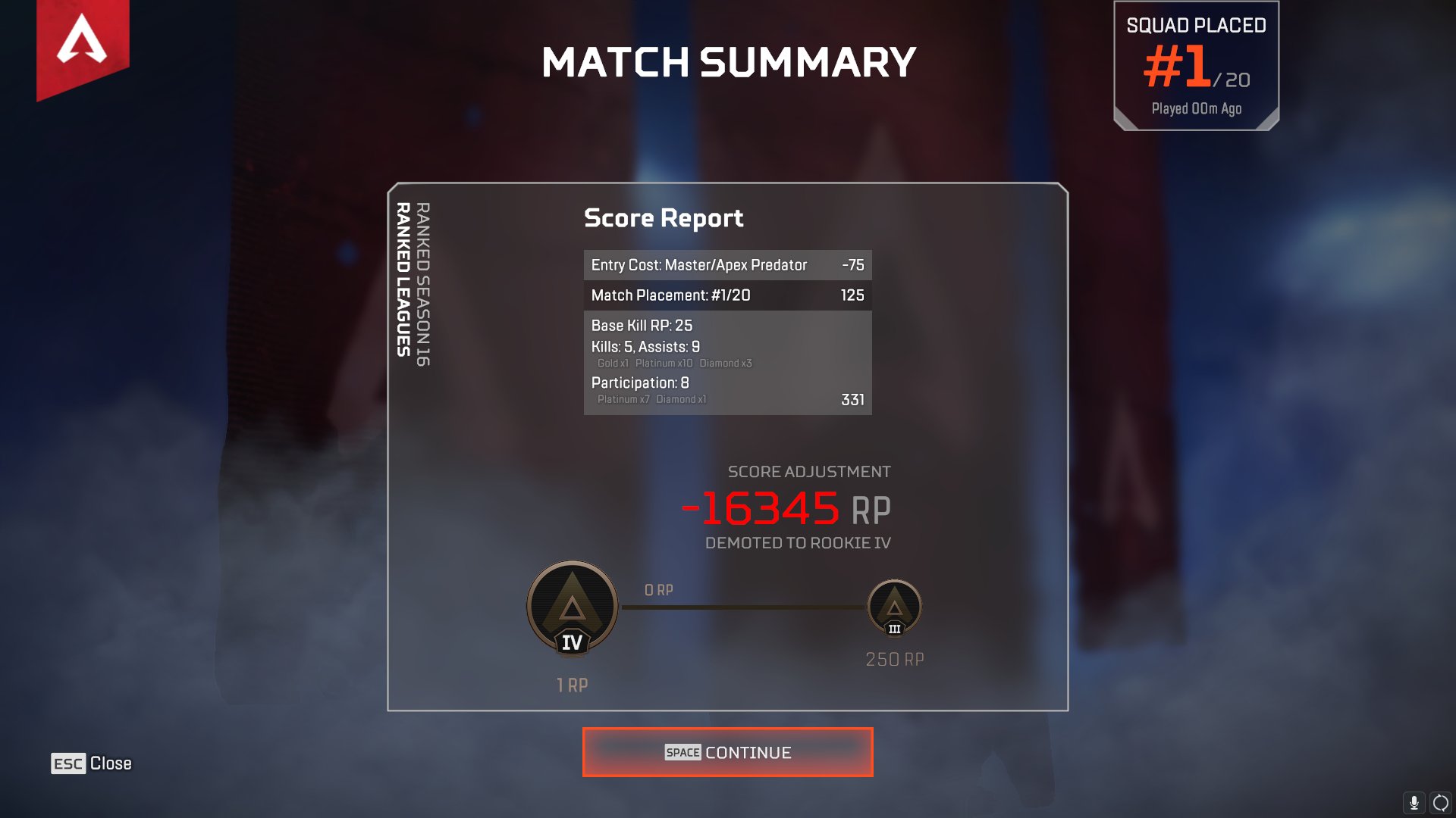 Ras選手 不具合時の画面