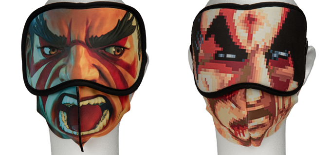 アイマスクとマスクを同時に着用した様子