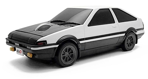 ☆カーマウス トヨタ スプリンタートレノAE86 ニッサン スカイラインGT-R 頭文字D」より藤原拓海が作中で運転する「AE86」の車体を再現した無線