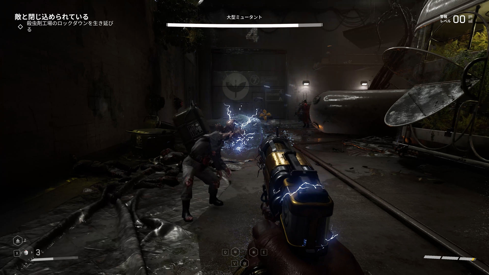 ゲームの基本は一人称、ロボットや宇宙進出のために作られたクリーチャーに寄生された死体がP-3の行く手を阻む