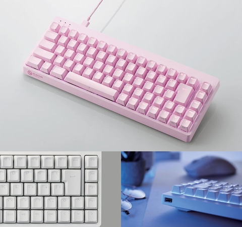 エレコム ゲーミングキーボード/Vcustom/有線/着脱式/メカニカル/ネオクラッチキーキャップ/テンキーレス/65%サイズ/スピードリニア エレコム ゲーミングキーボード V custom 有線 着脱式