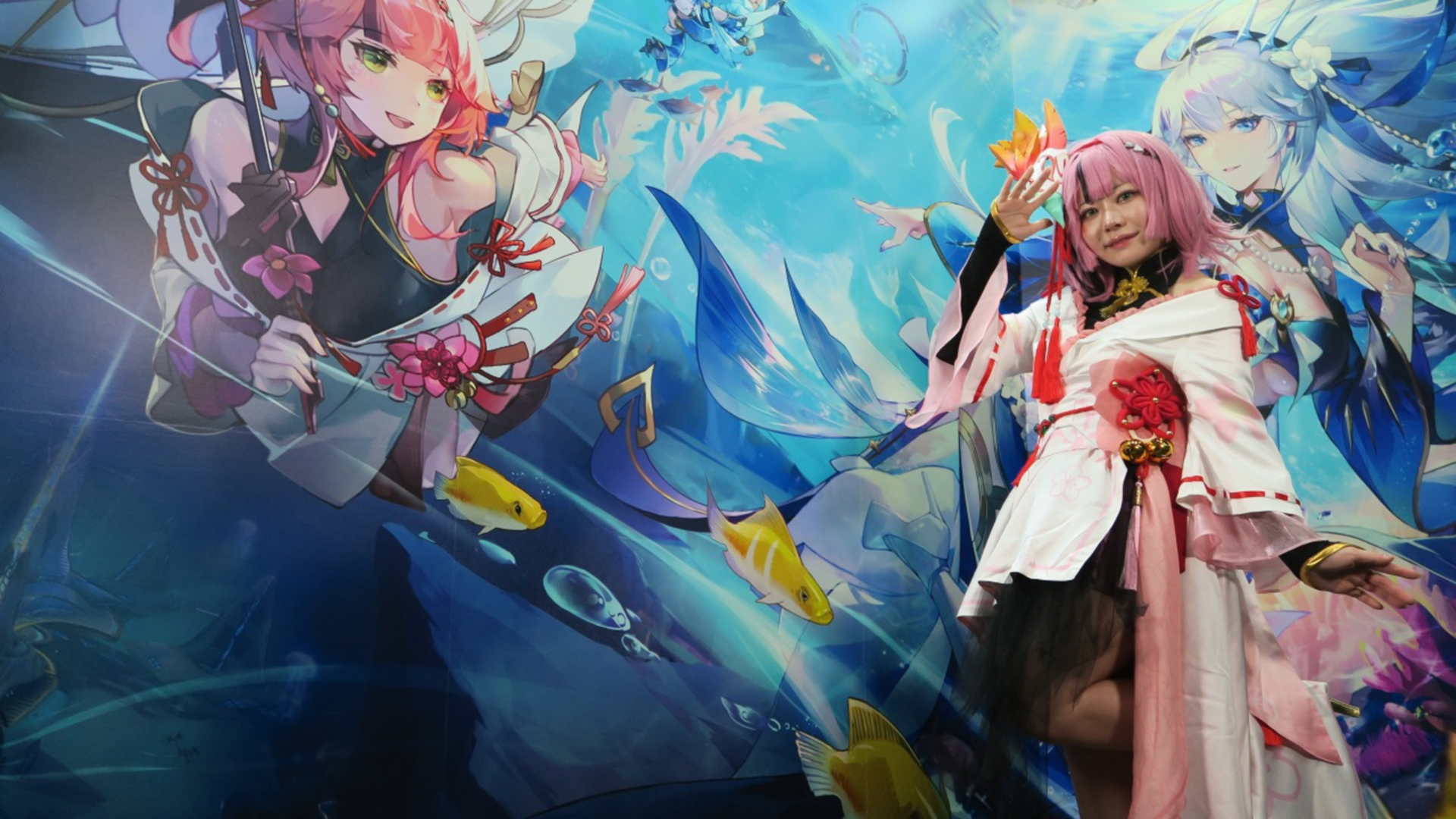 フォトスポットではコスプレイヤー撮影イベントが行なわれており、凛夜、フィオナ、嵐、ネメシスに扮したコスプレイヤー達と撮影することができる