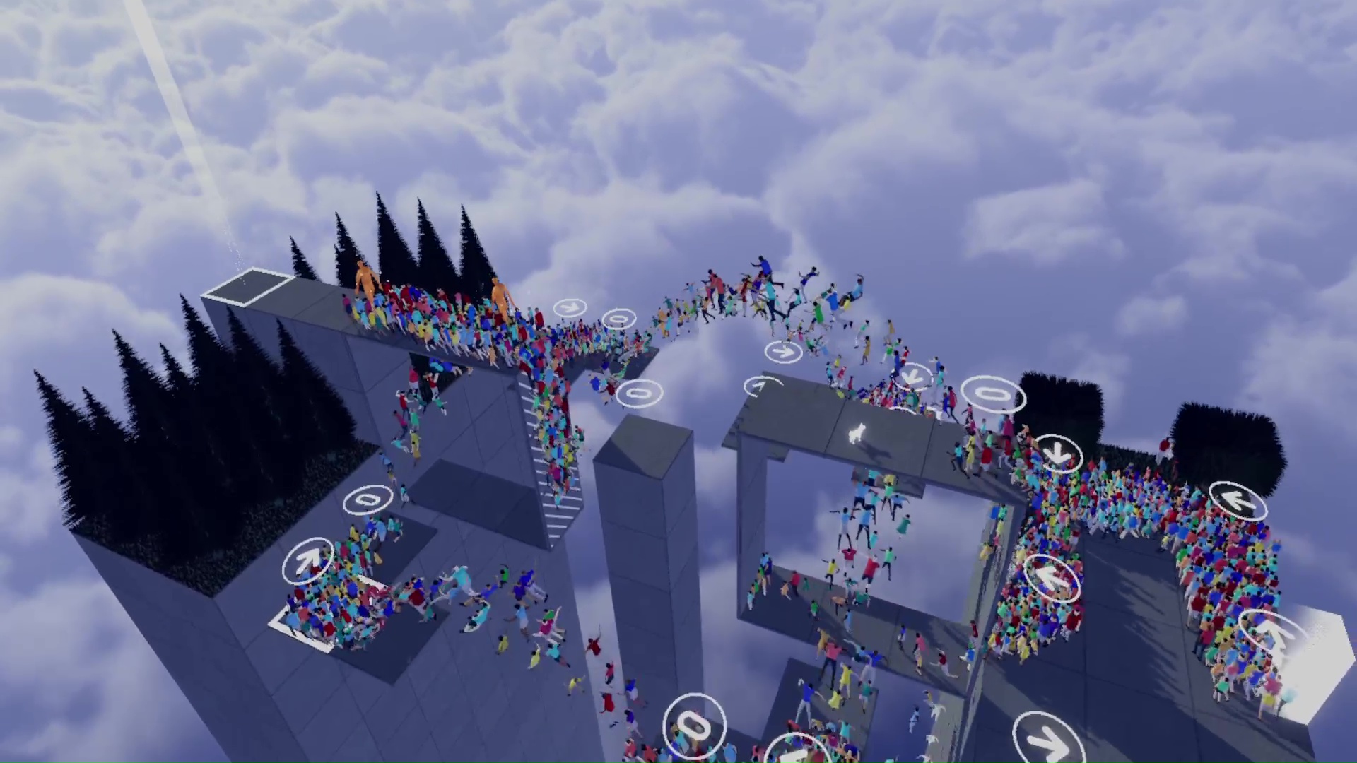 VRでのプレイ時の画面。止め画ではわからないが、VRならではの立体感も見た目の楽しさを強調してくれる