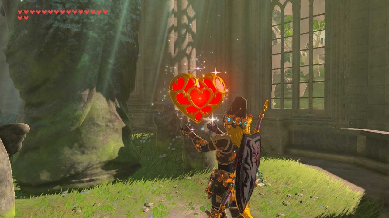 ゲーム内に登場する「ハートの器」（画像は「ゼルダの伝説 ブレス オブ ザ ワイルド」のもの）