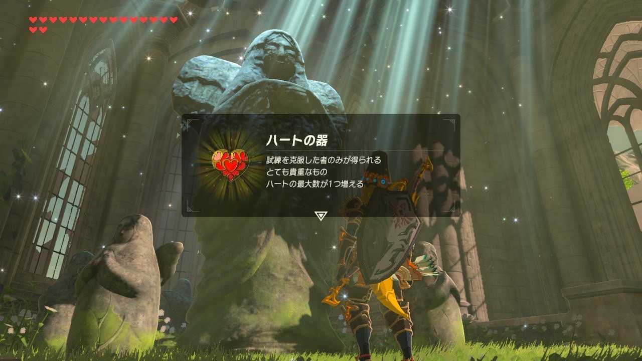 ゲーム内に登場する「ハートの器」（画像は「ゼルダの伝説 ブレス オブ ザ ワイルド」のもの）