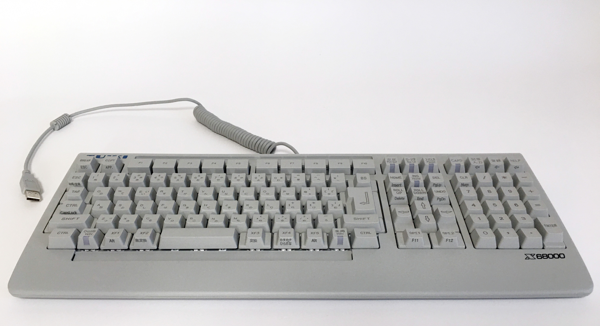 キーボードはオリジナルと比べると、ひらがなキーの左と全角キーの右にCTRLキーが追加されたほか、ファンクションキーが太くなり、左上のSHARPロゴがZUIKIロゴに変わっている。