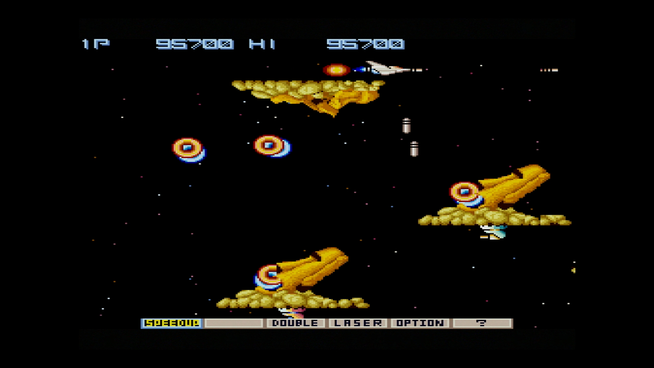 モアイ面も、アーケード版より難しい感じになっている。途中で処理落ちして、プレーヤーの動きにゲームが追随してこないといった問題も皆無だったので、安心して遊べる。