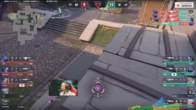 Art選手はオーディンの連射力と貫通力を活かすべく、ここ一番での強気な立ち位置をとった