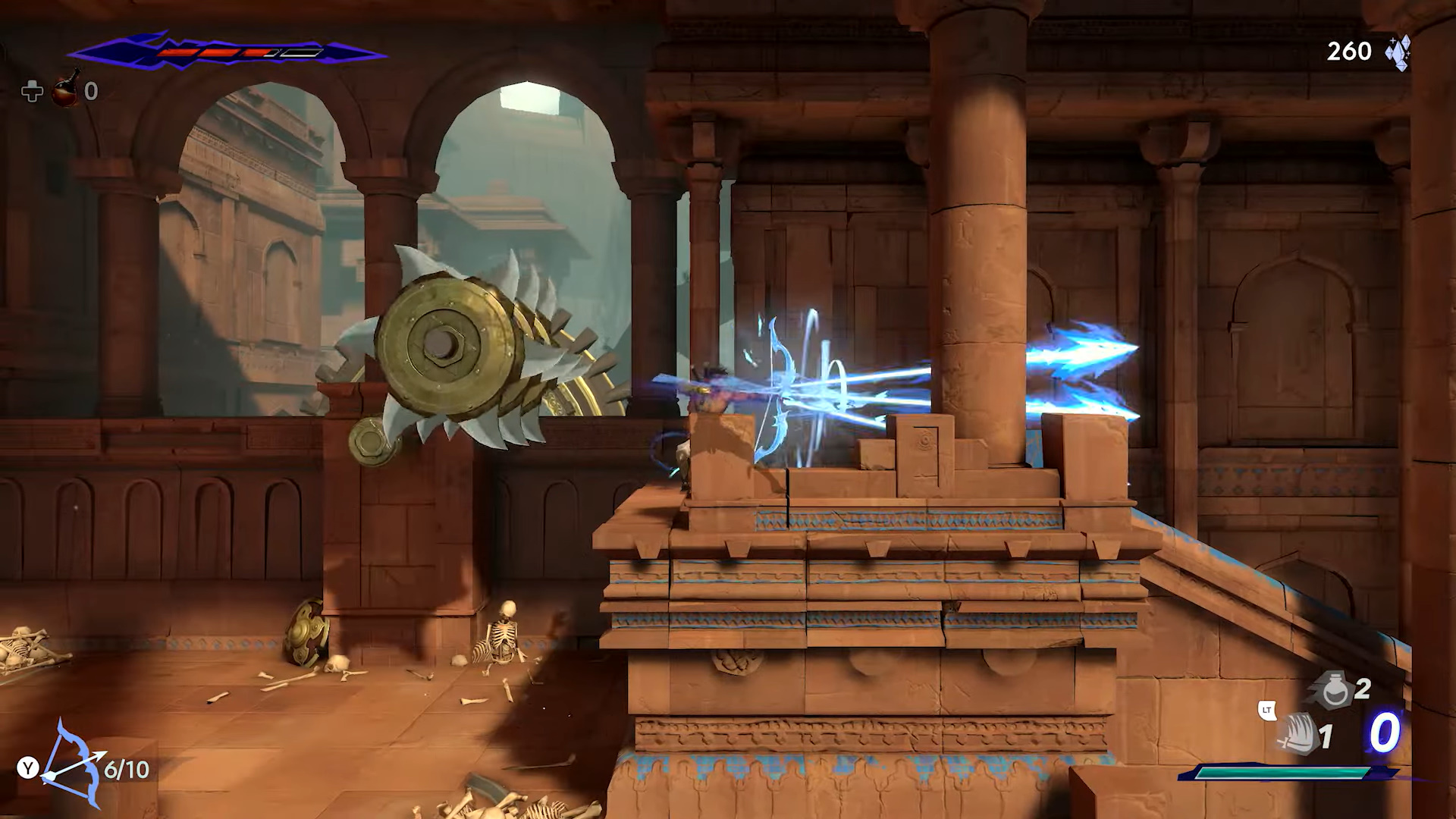 弓矢での攻撃は遠距離に届く