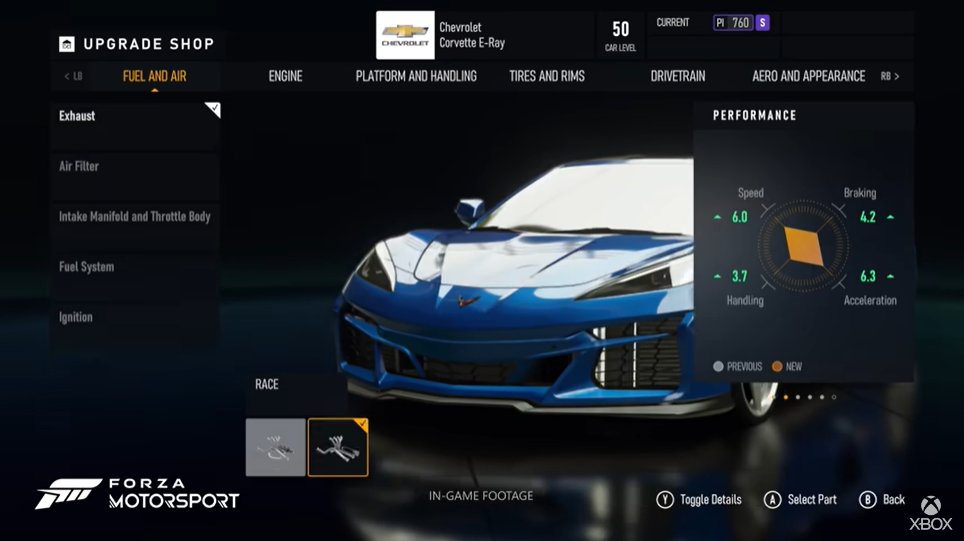 いずれもトレーラーより。パーツチューンナップを経て性能が向上していることが確認できる