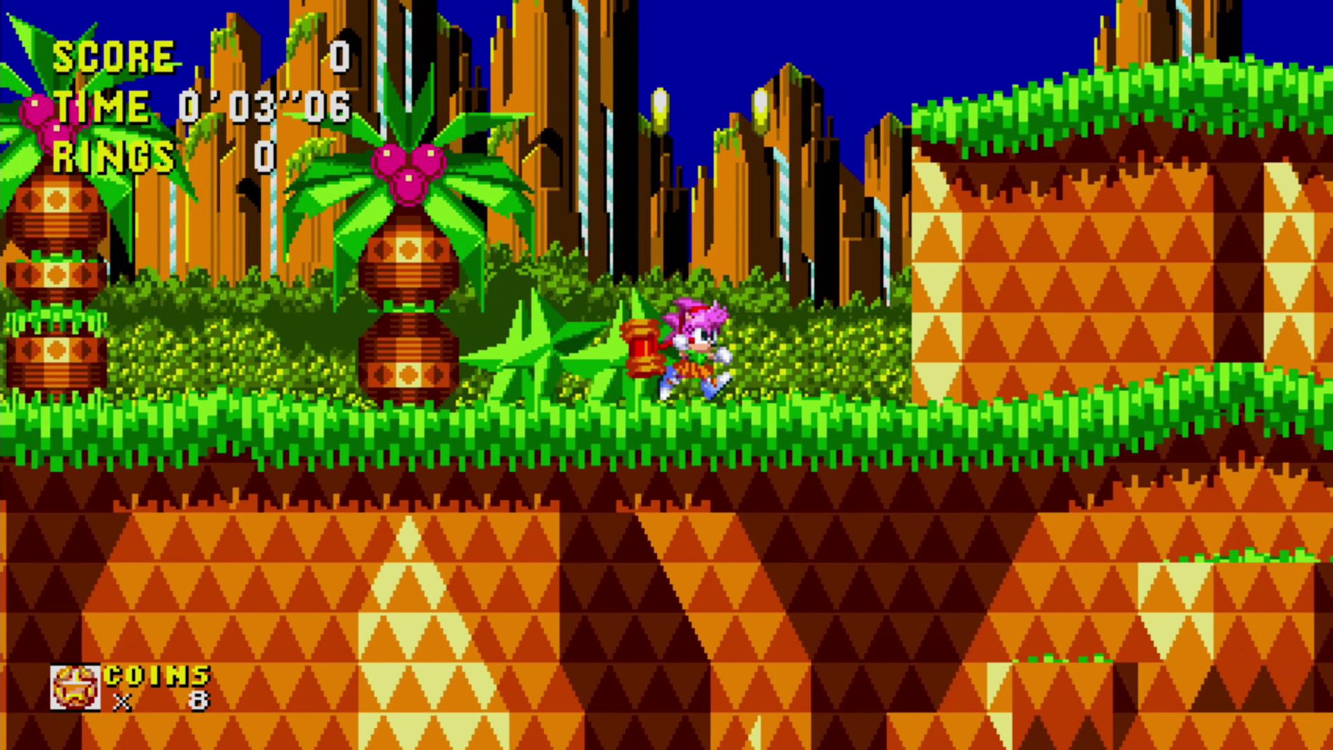 ジャンプ中にジャンプボタンを長押しすると、着地時にハンマーを振りながらダッシュする