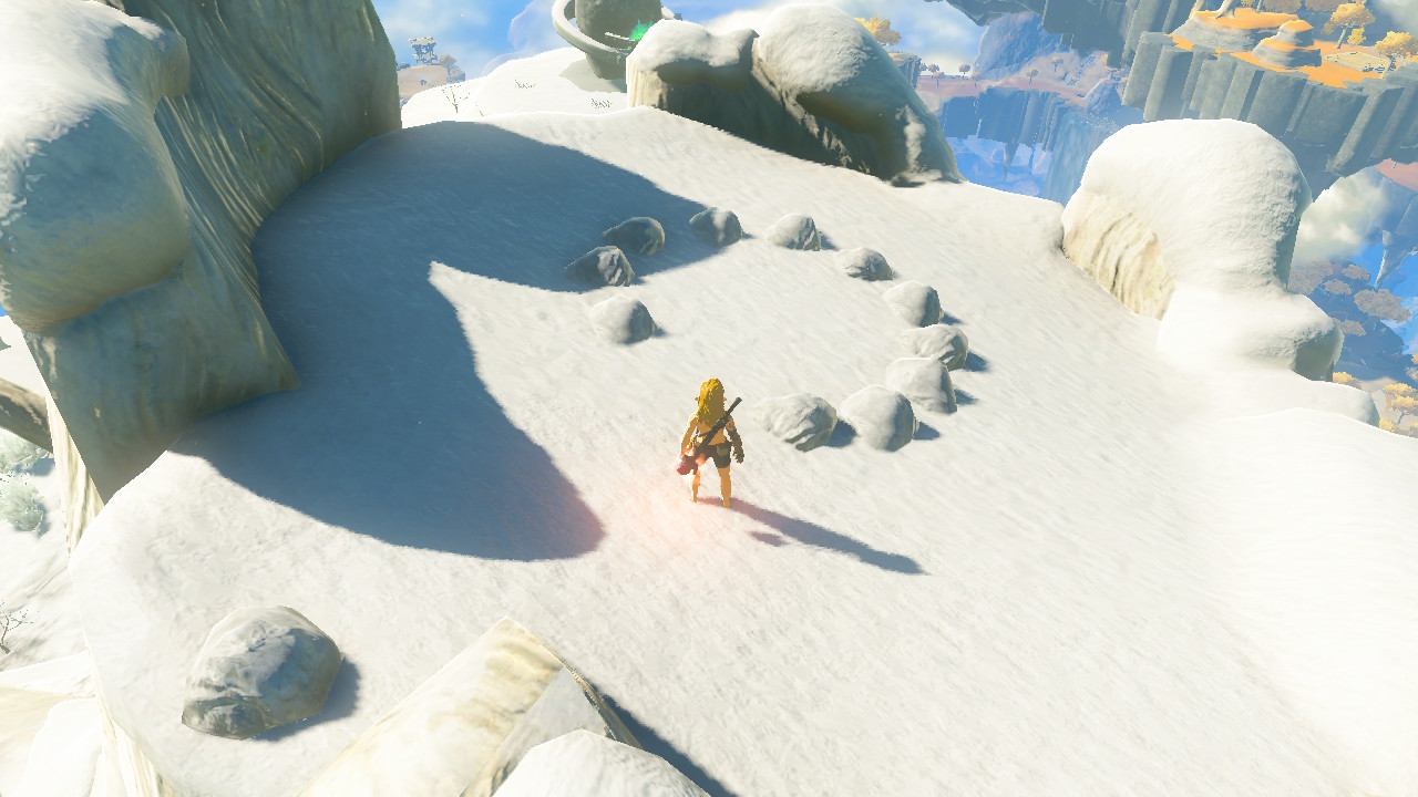 欠けている部分に石を置くことでコログが出現し実をプレゼントしてくれるおなじみのギミック