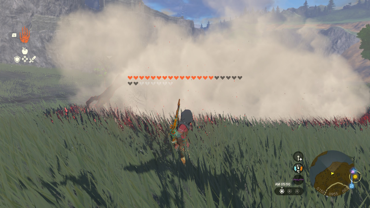 瘴気の手が現れたらすぐにケムリダケを選択。完全に包み込めばこちらを見失い、離れれば消えてしまう。他の魔物と異なり、？マークは表示されない