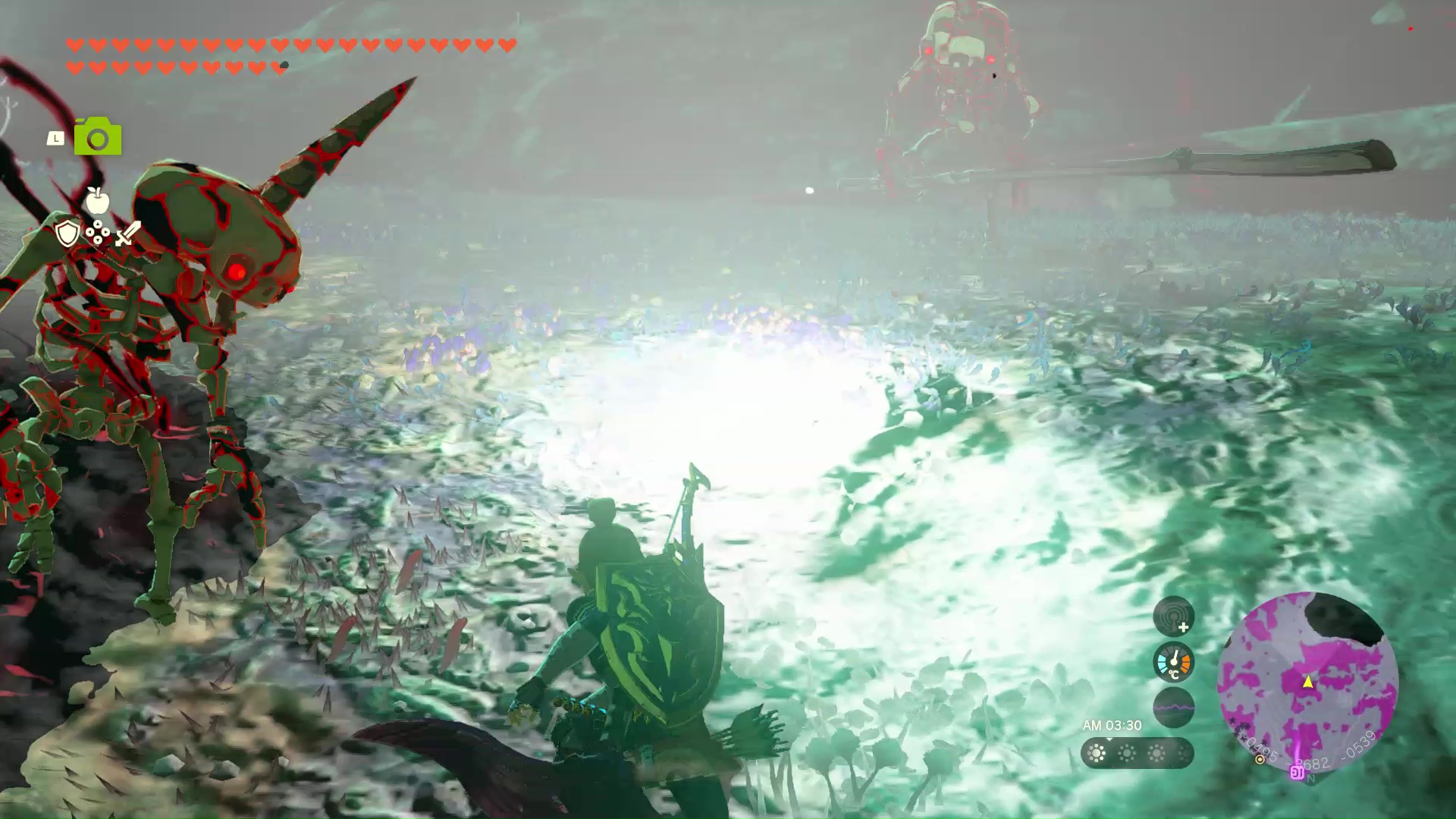 カガヤキの実を投げるか矢に付けて射れば、周囲の全てのスタル系魔物が崩れて消える