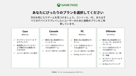 Xbox、サブスクエントリープラン「Xbox Game Pass Core」正式