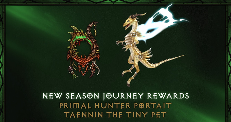 「ディアブロ III」の「シーズン・ジャーニー」報酬。コンプリートすると限定ペットなどが貰えたりしたが、後半のタスクは一筋縄ではいかないものばかりだった