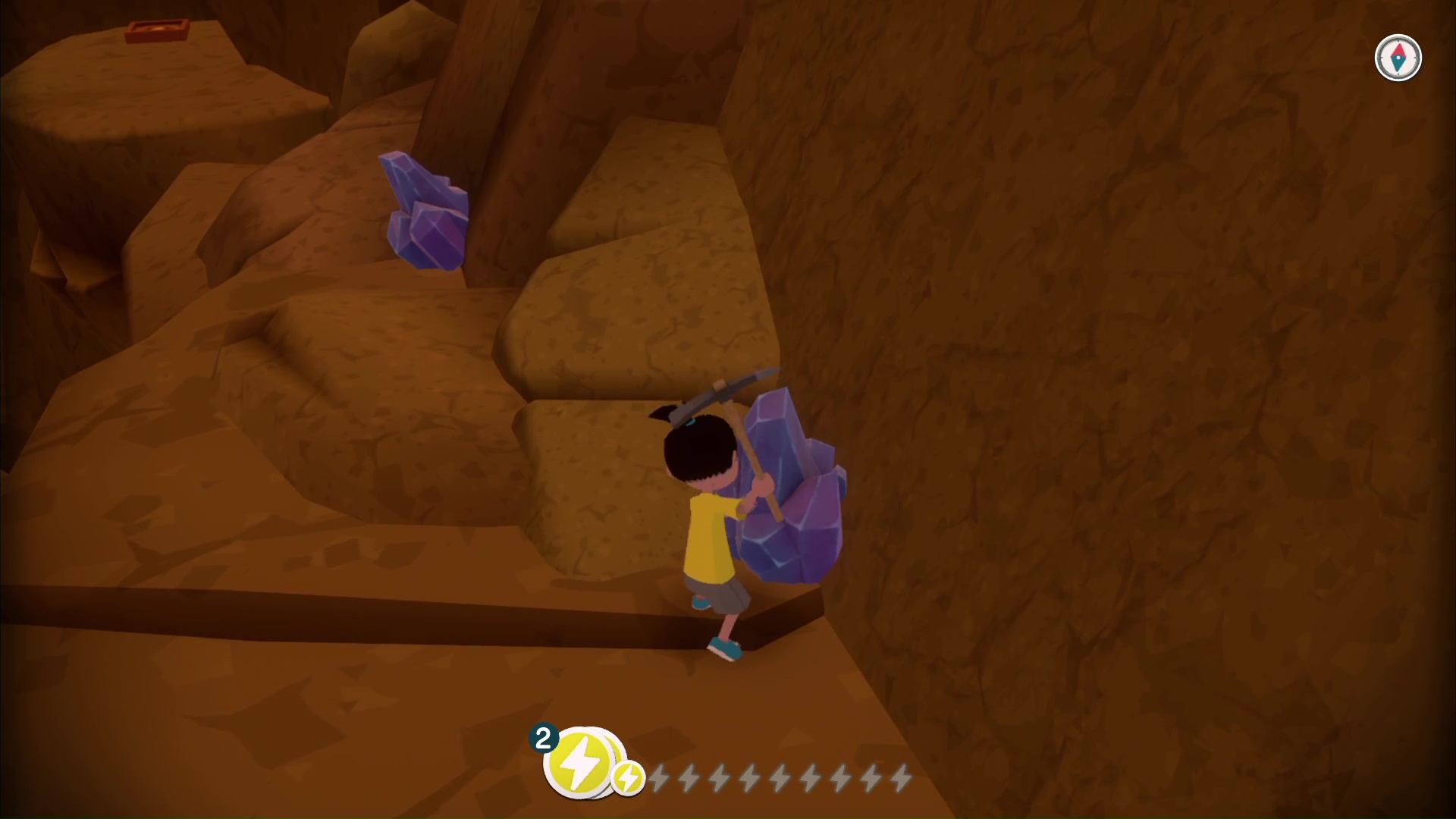 山には鉱石もいっぱい。採掘すればダイヤなどが手に入る