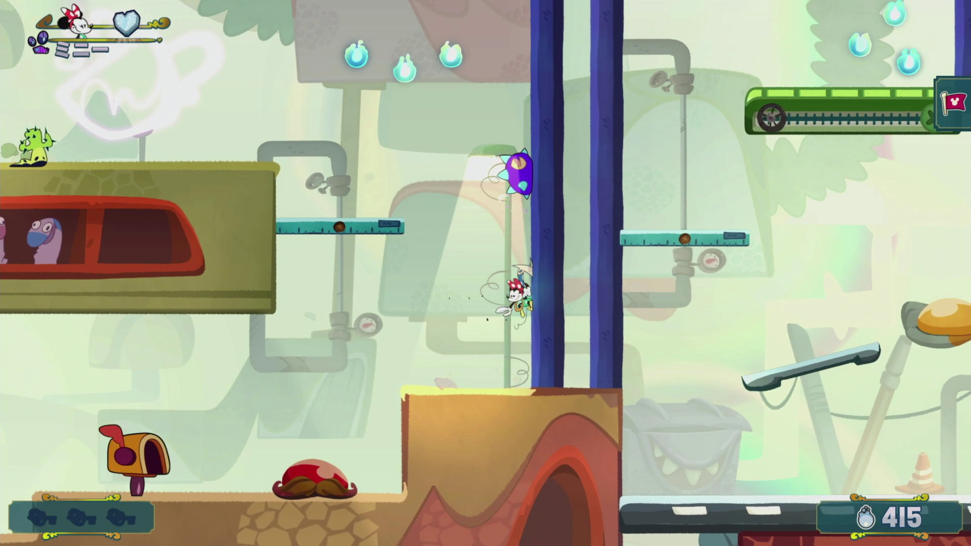 エネミーの動きと動く床などいろいろな動きのタイミングを読みながら切り抜ける方法を考える必要がある