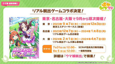 ウマ娘リアル脱出ゲーム】ウマ娘 脱出ゲーム QUOカード(使用済み