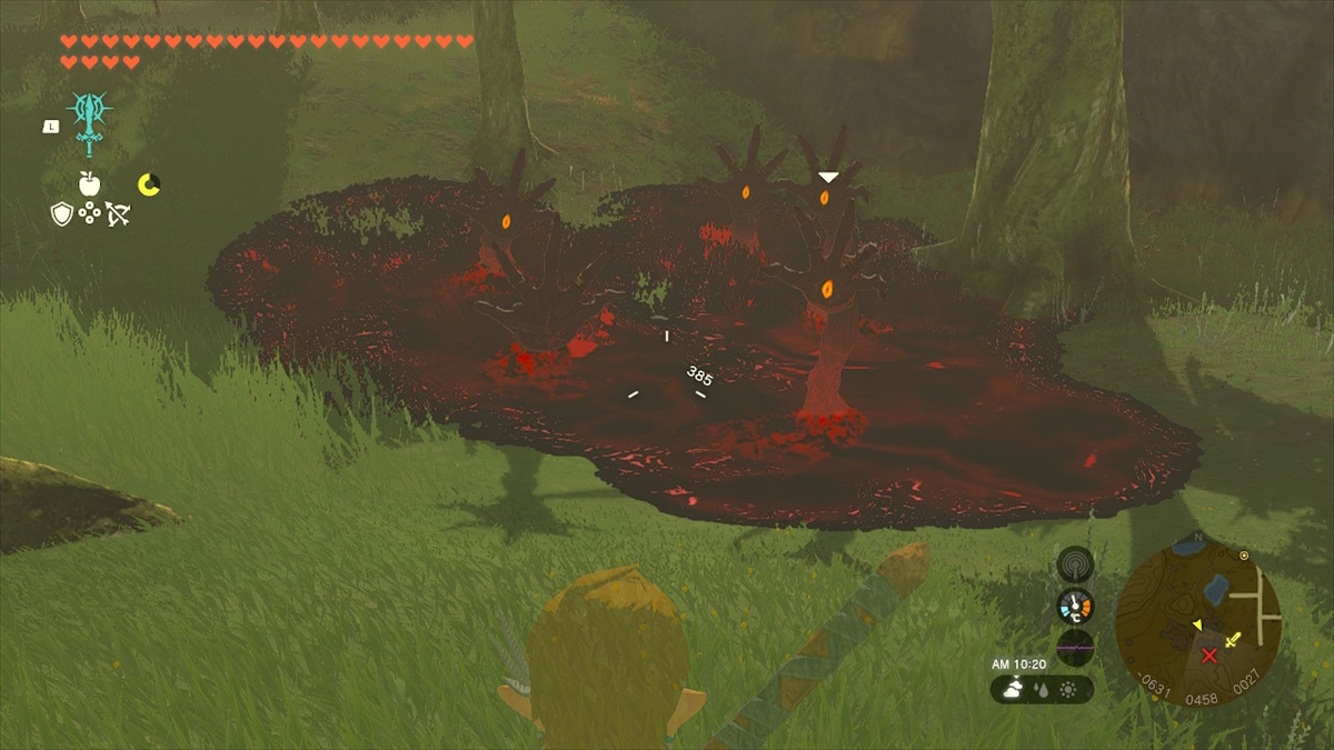 瘴気の手は素早く接近してくる強敵だが、爆弾矢で一気に撃退できる。高台から射撃すると安全だ