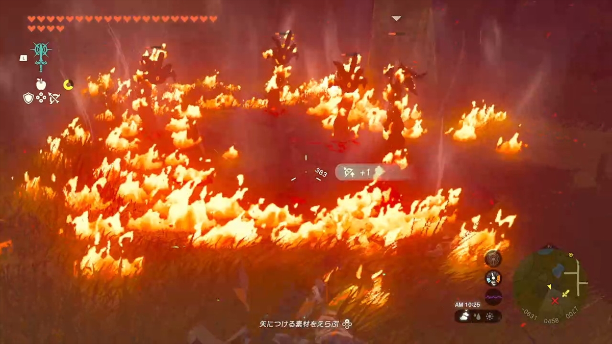 瘴気の手は素早く接近してくる強敵だが、爆弾矢で一気に撃退できる。高台から射撃すると安全だ