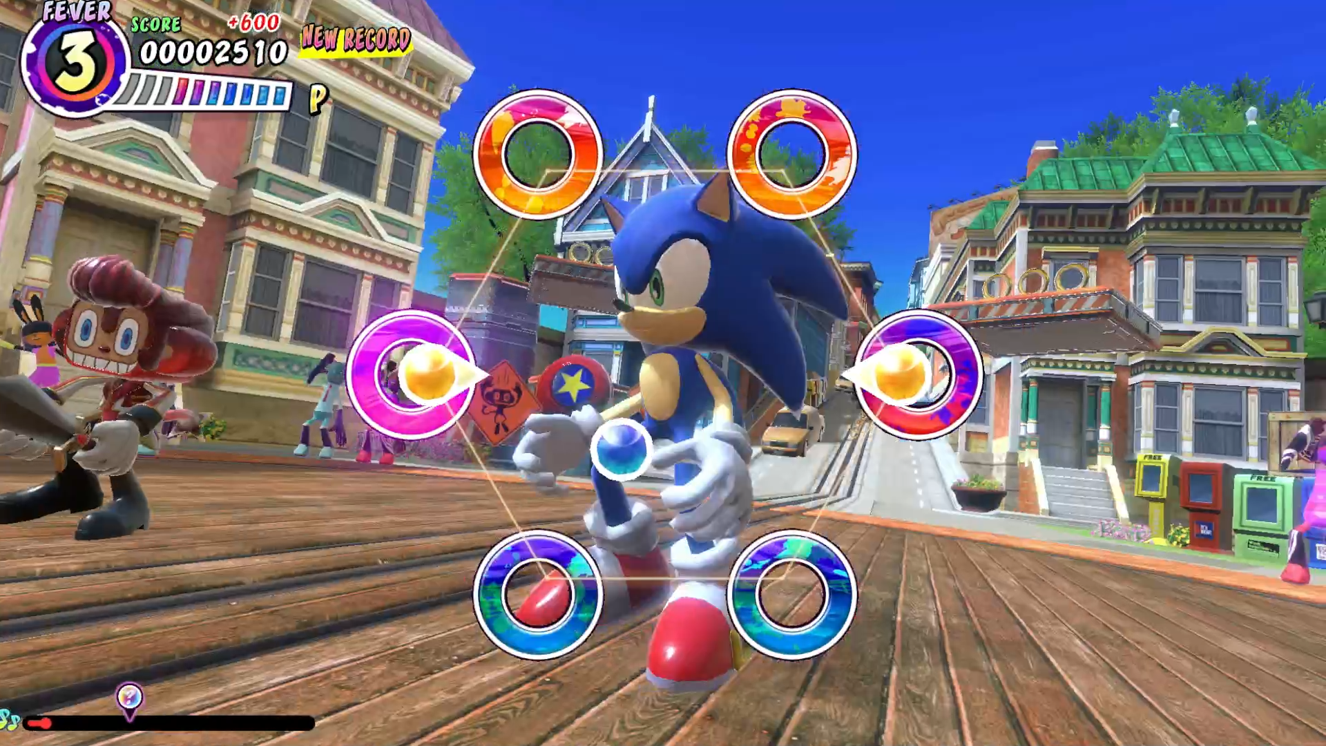 曲によっては「ソニック」などそのタイトルを代表するキャラクターが一緒に躍ってくれるのはファンにとって堪らないサービスだ！