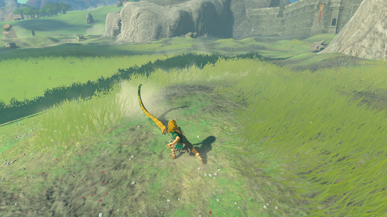 こちらは旅人の剣にスクラビルドした場面。びよーんと伸びる武器になる