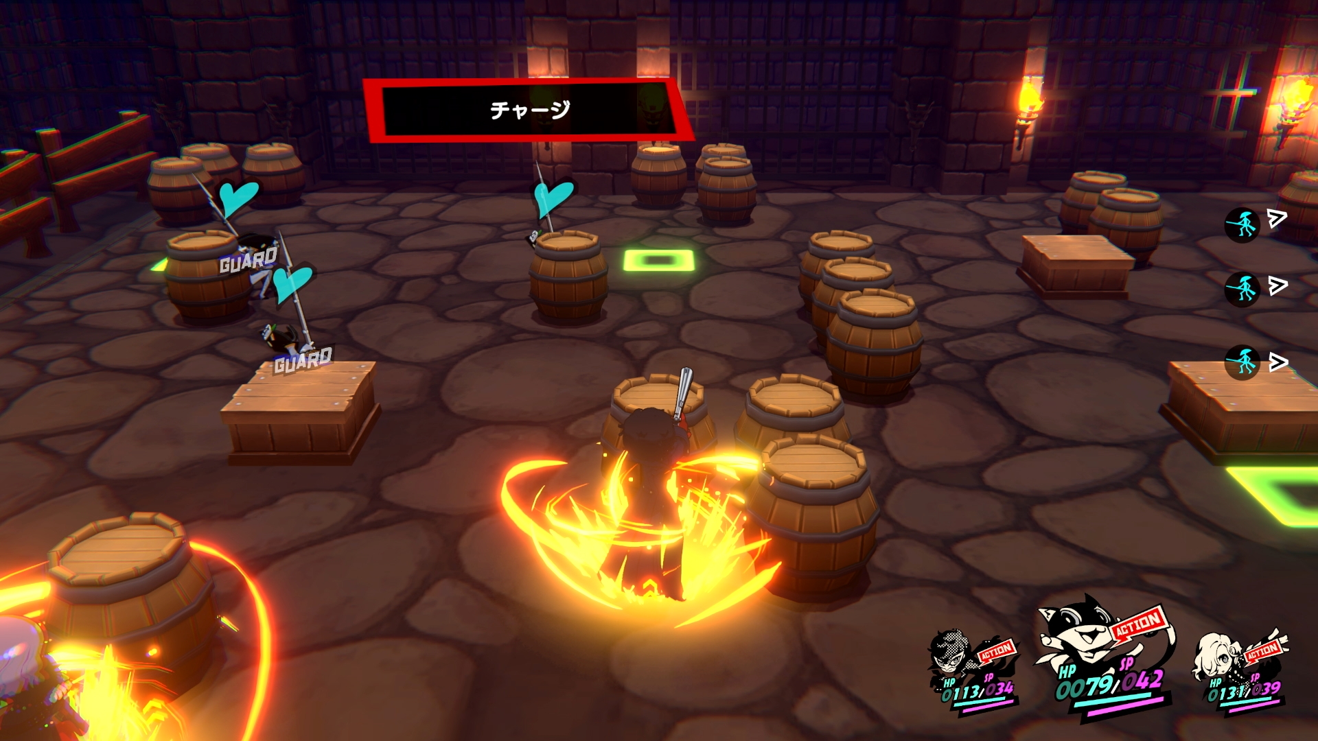 「チャージ」を1回挟む事で逆に最終的なクリアターンを縮める事ができると言った場面もかなり存在する