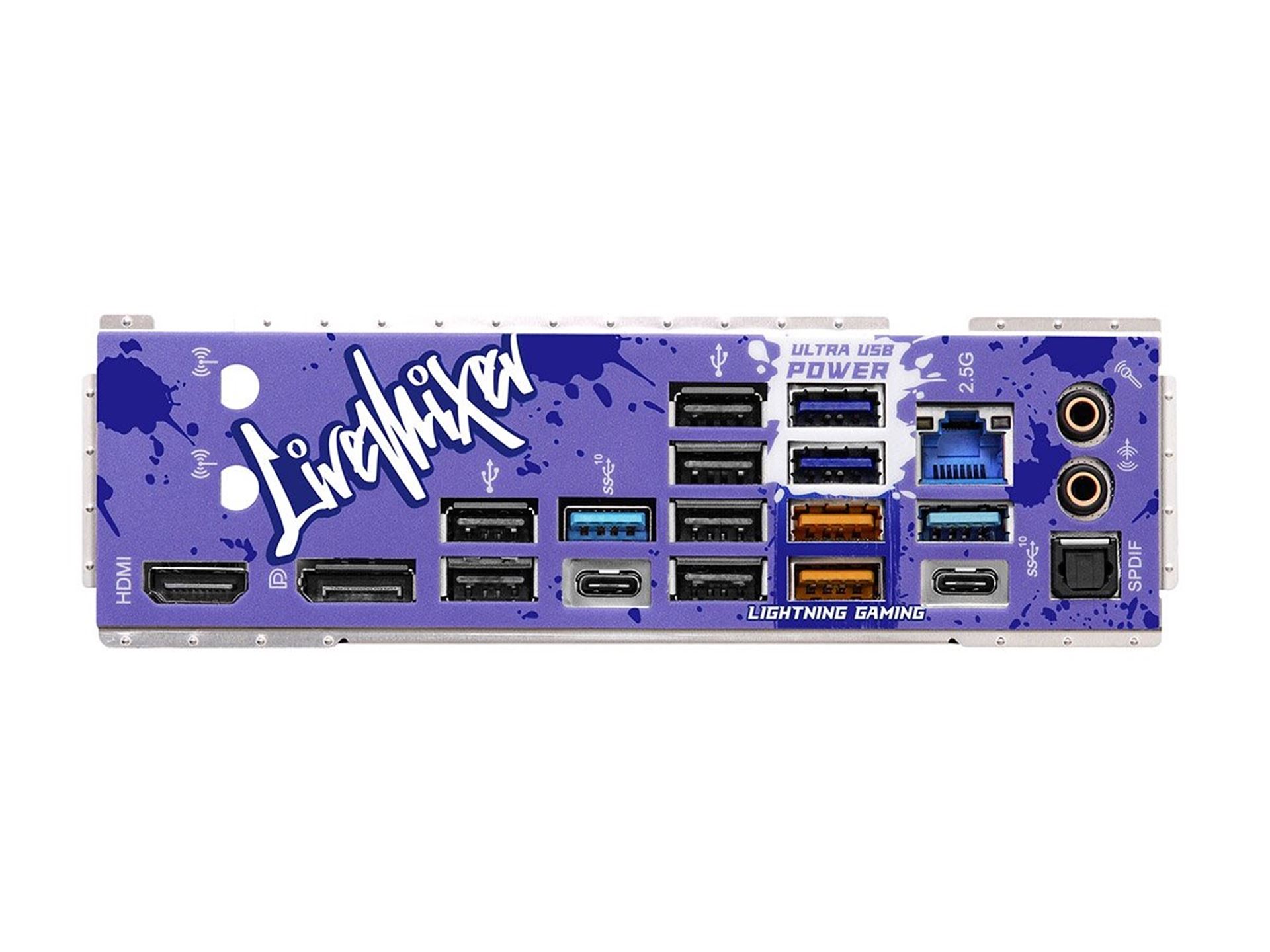 Z790 Livemixerは多くのUSBポートを備えている（I/Oパネル部には合計14ポート）