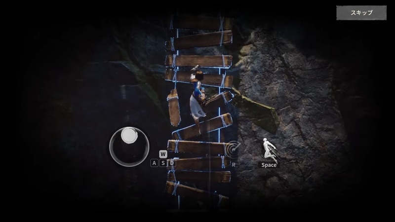 ゲームを進めていくと少しずつ「軽功」を習得できる。この軽功を使ってマップを探索する