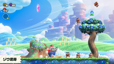 マリオがゾウやドリルに！ 「スーパーマリオブラザーズ ワンダー」の