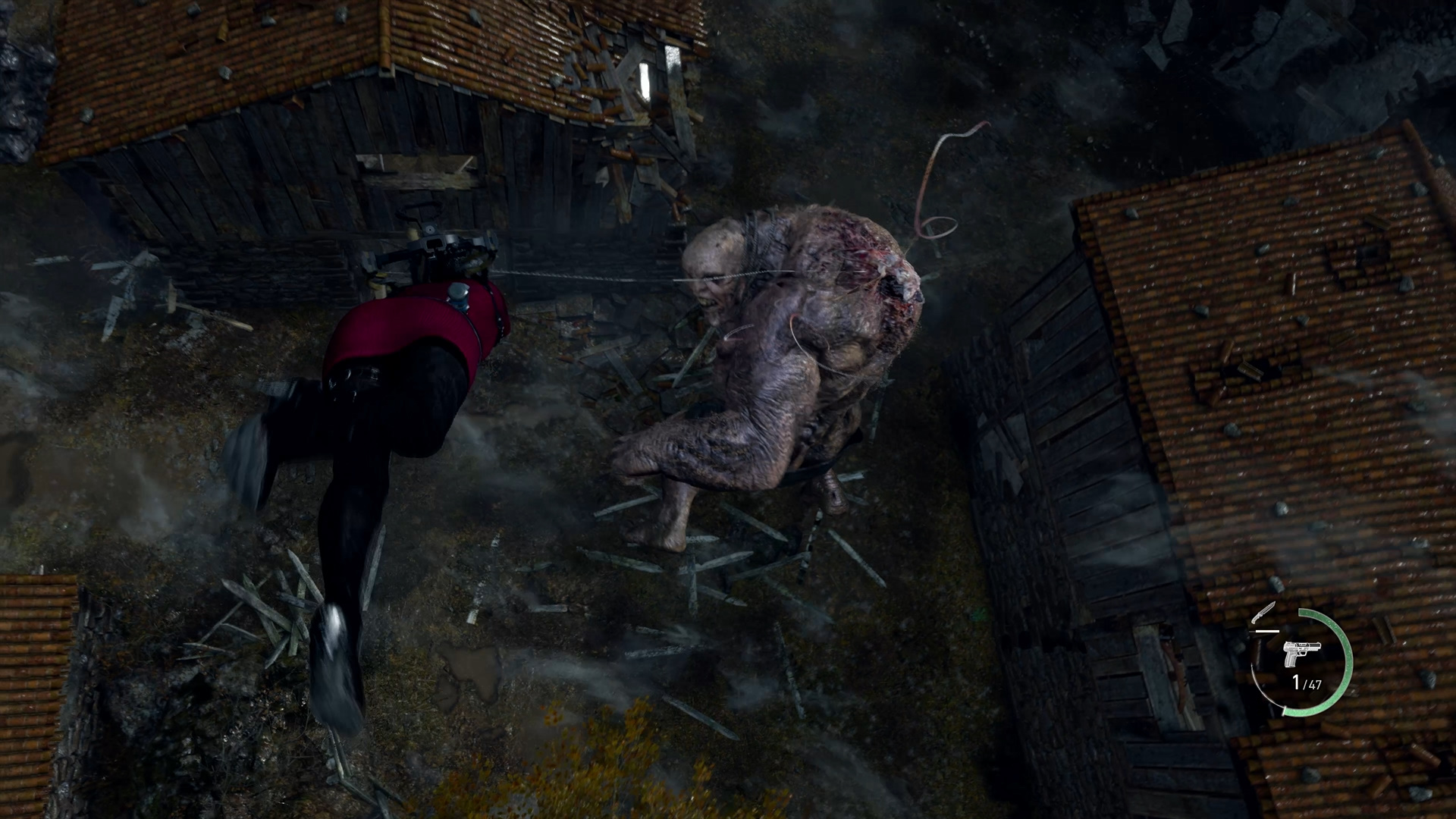 ボス戦などでもフックショットが活躍。高さを使った派手な演出も登場する