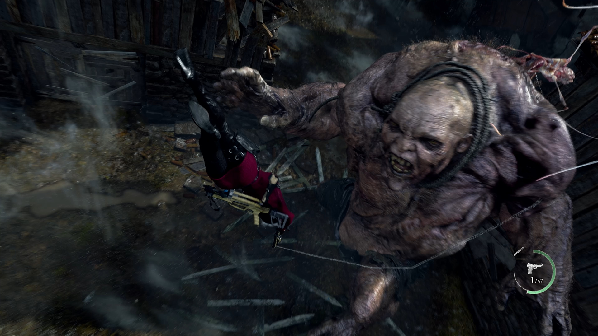 ボス戦などでもフックショットが活躍。高さを使った派手な演出も登場する