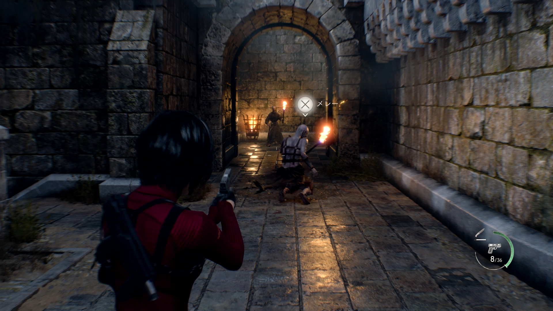 敵に一定ダメージを与えると、頭上に「メレー」マークが出る