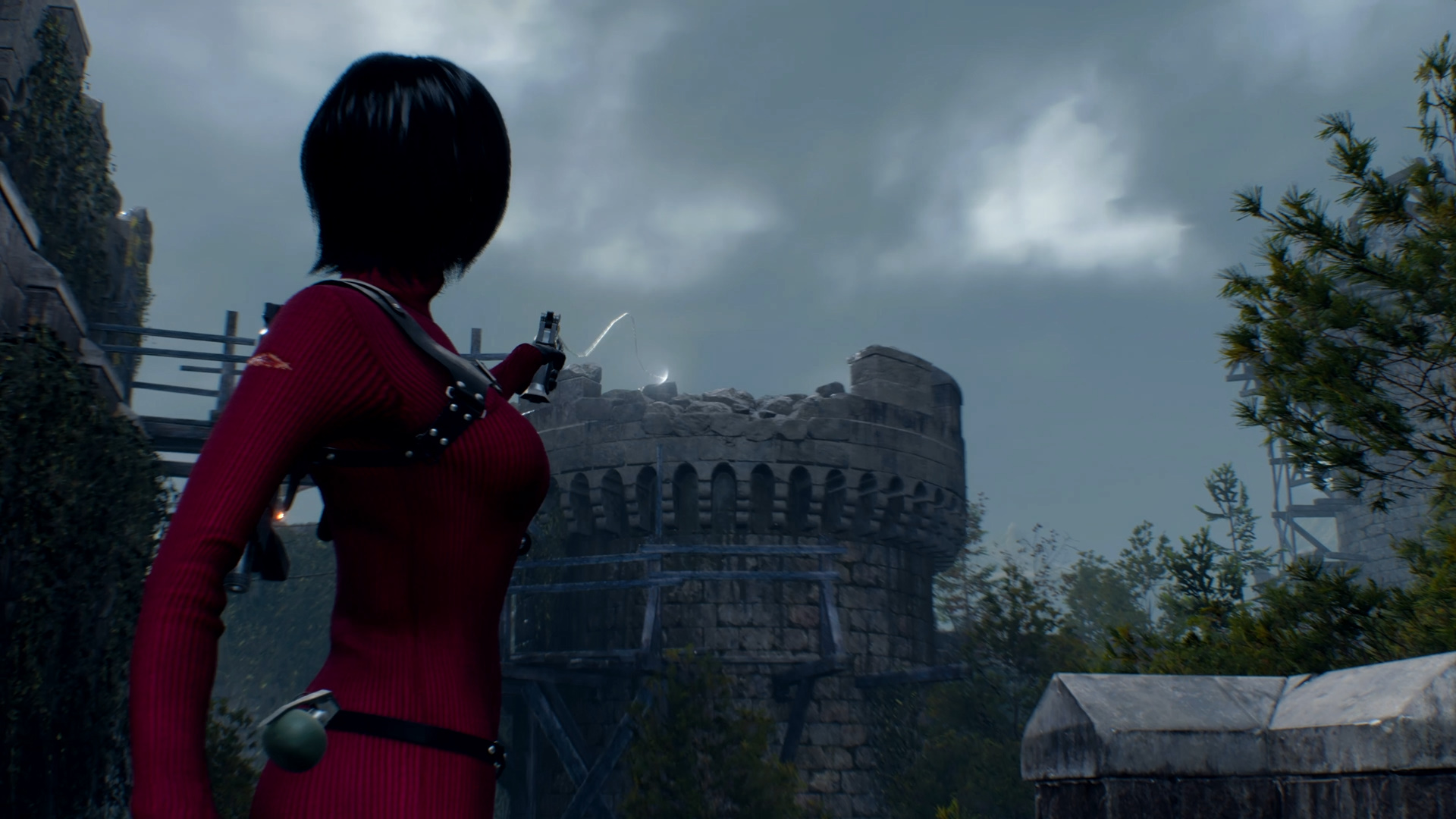 フックショットは移動にも使用。離れた場所や高さのある場所に瞬時に移動できる