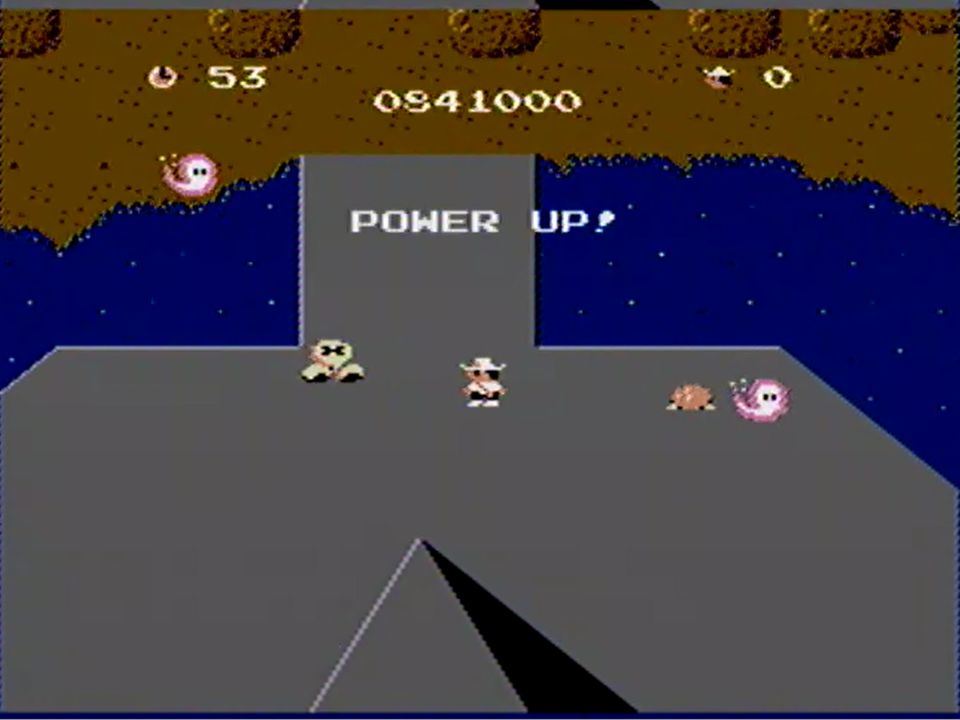 敵のタマ（ピンク色のオバケ）に通常のナイフは無効。パワーソードでパワーアップした状態のナイフか、パワージュエル（画面の中央やや右にあるアイテム）でなければ倒せない