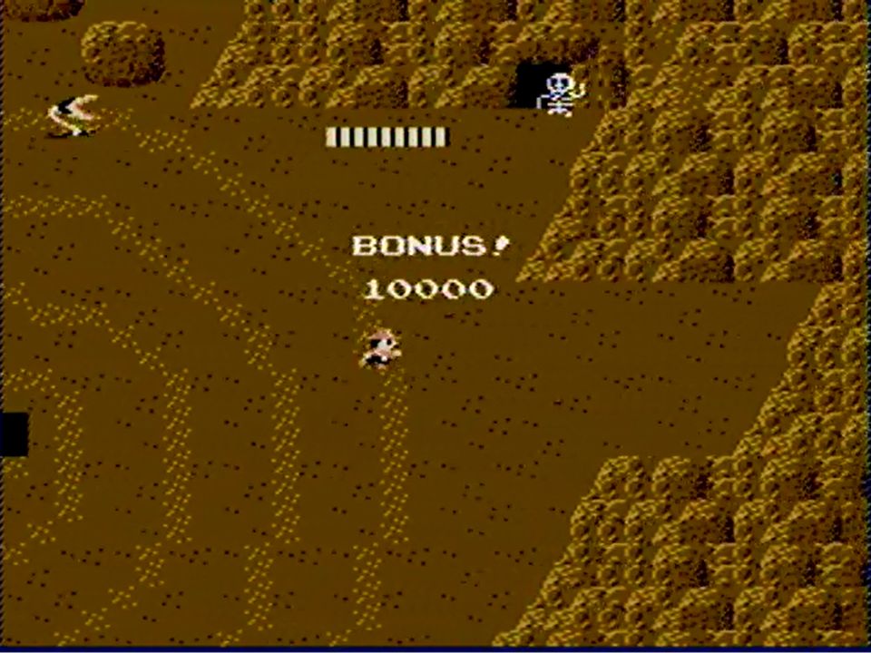 穴に引き込まれるとミスになるアリジゴク地帯から、パワーソードで足が速くなった状態を利用して脱出すると1万点の隠しボーナスが加算される