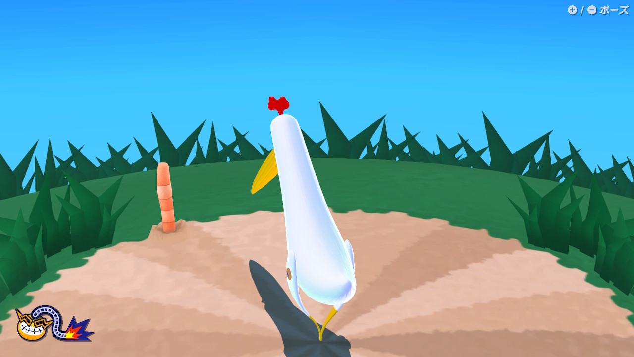 まるでプレイヤー本人がニワトリのような動きをするので、その様子は側から見ると実にシュール