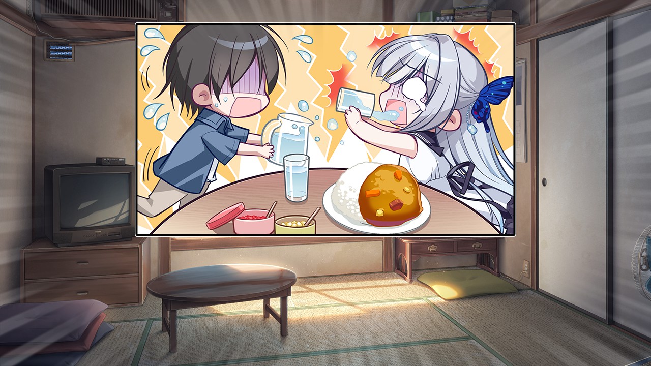 SDイラストに登場するギンカも等身低めでかわいい。カレーができ上がってご機嫌だったが……？