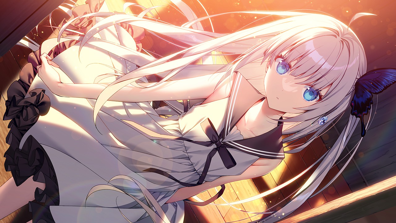 夕日が差し込む教室でのシーン。光の加減がとても美しい