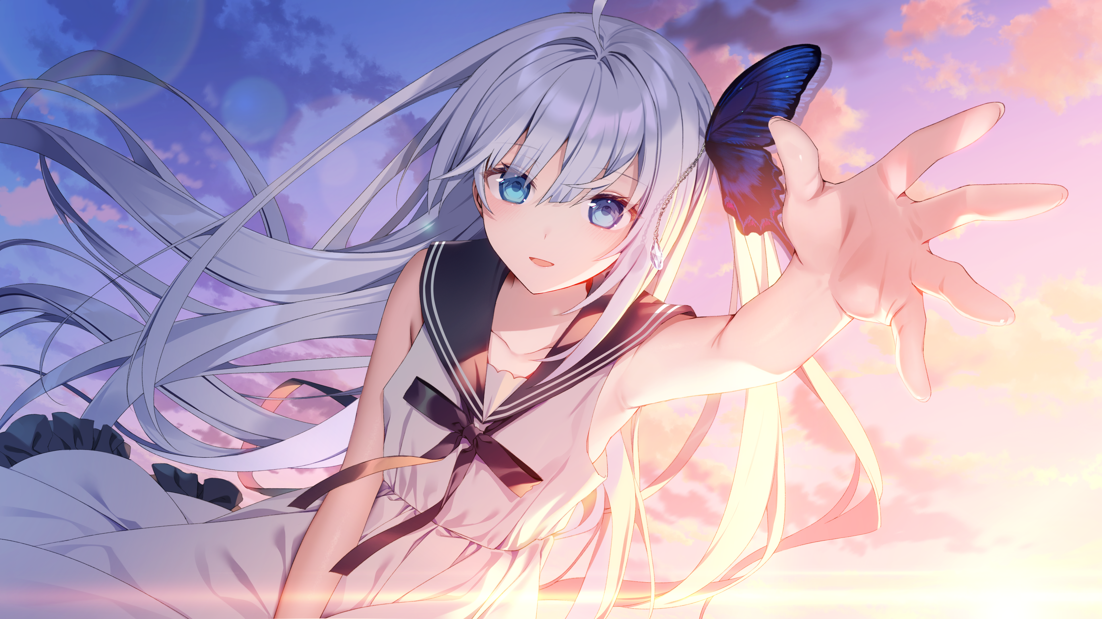 主人公に手を差し伸べるギンカ。かなり序盤に登場するCGだが本作を代表する1枚だと思う