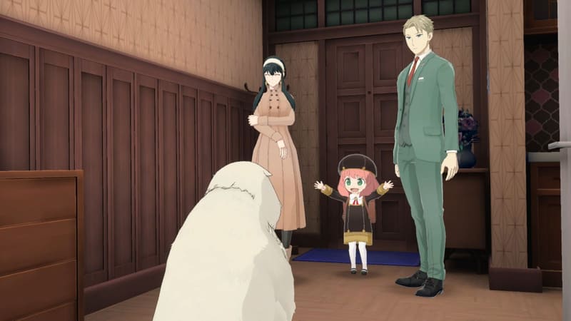 制服に着替えて登校準備はバッチリ！ ボンドに「行ってきます」のあいさつを