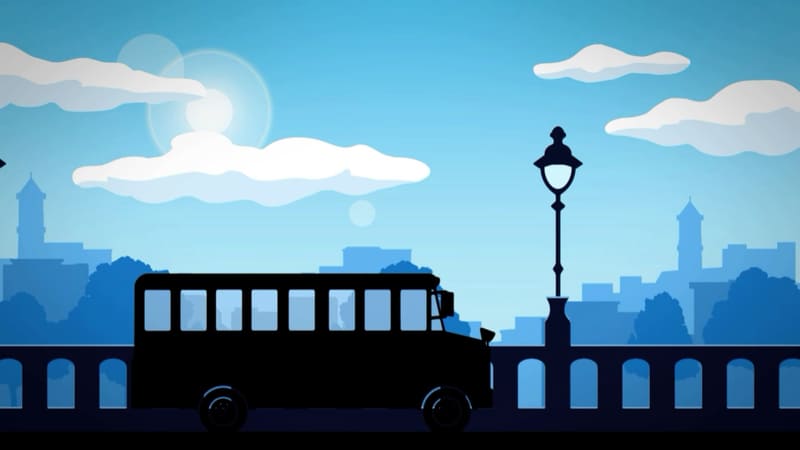 スクールバスに乗ってイーデン校へ！