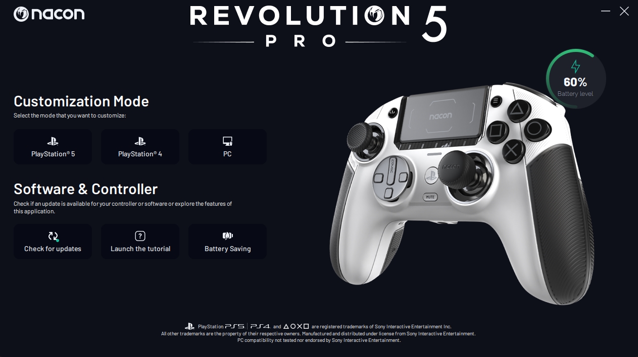 「R5Pro」専用アプリのメニュー