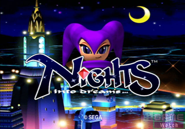 これはPS2でのリメイクである「NiGHTS into dreams…」のタイトル画面。幻想的な雰囲気が魅力的な作品である。